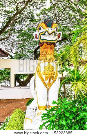 Thai Lion architecture from with nuture background