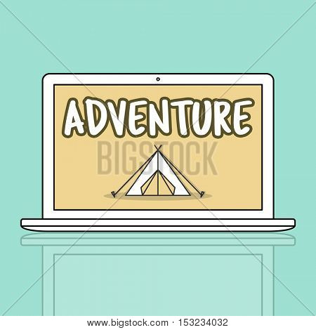 Outdoors Camping Tent Graphic Concept