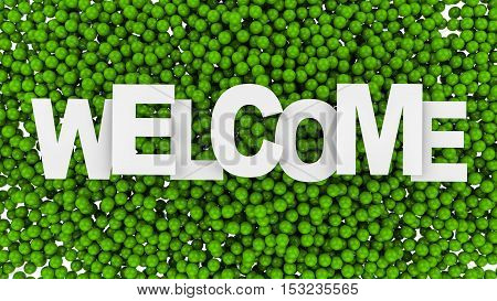 Welcome sign over colorful background. 3d illustration.