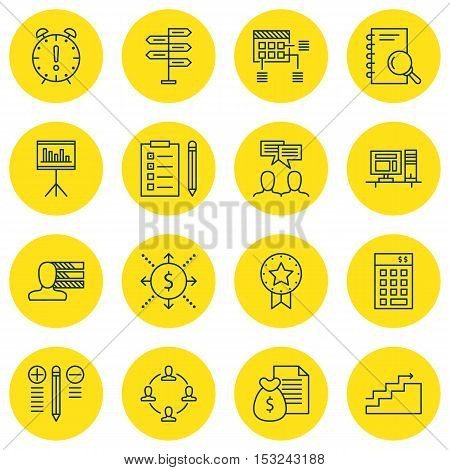 Set Of Project Management Icons On Presentation, Computer And Report Topics. Editable Vector Illustr