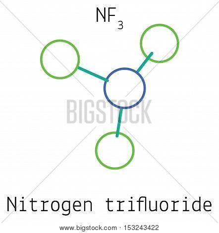 Nitrogen trifluorid NF3 molecule isolated on white