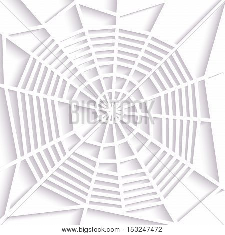 Paper spider web. Spiral orb web type. Halloween decoration. Icon. EPS 10