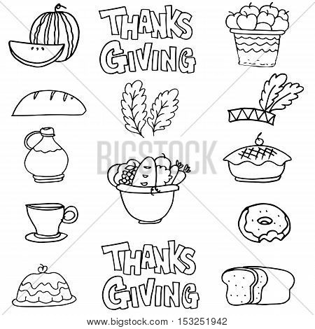 Hand draw thanksgiving stock on doodles vector art