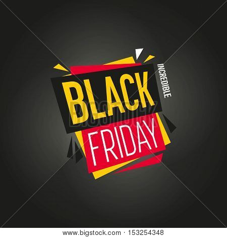 Black Friday sale black sticker vector isolated. Discount or special offer price sign on Black Friday. Sale vector banner. Promo offer. Sale sticker. Discount sticker. Special offer sale sticker in flat style. Discount tag. Special offer banner. Sale tag.