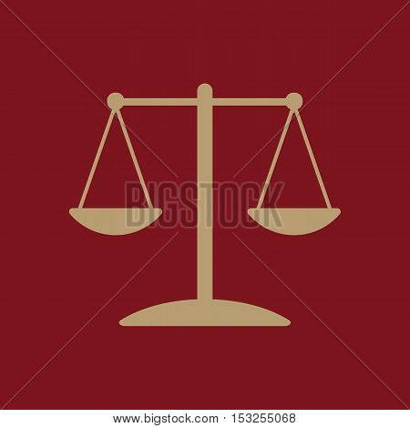 The scales icon.  Weigher symbol. Flat Vector illustration