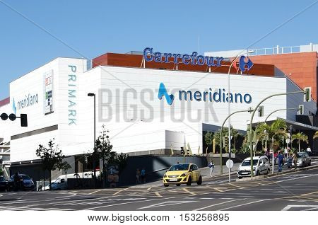 Santa Cruz de Tenerife Canary Islands SPAIN Shopping center Meridiano Carrefour. June 2 2016 This is one of the biggest shopping center in Tenerife with a wide range of specialty stores and restaurants