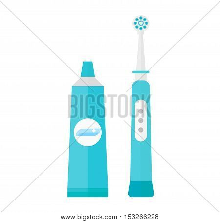 Electric tooth brush vector illustration. Tooth brush isolated on white background. Tooth brush vector icon illustration. Tooth brush isolated vector. Toothbrush silhouette