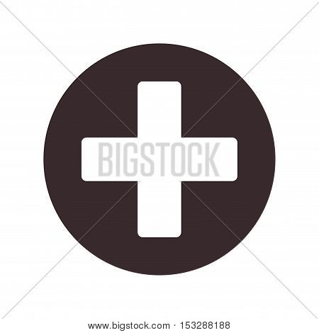 plus icon over circle shape and white background. vector illustration