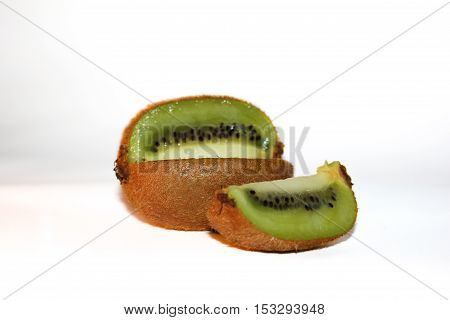 ripe, juicy sliced ​​kiwi on a white background