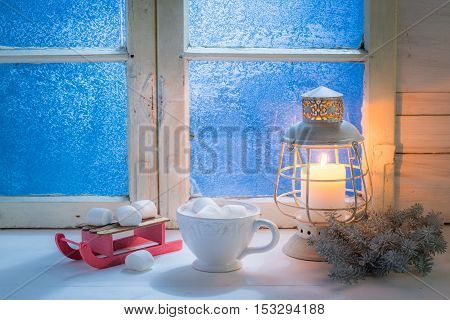 Enjoy your hot chocolate with marshmallows for Christmas