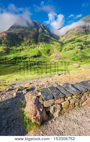 Wonderful Dawn Over The Mountains In Glencoe, Scotland