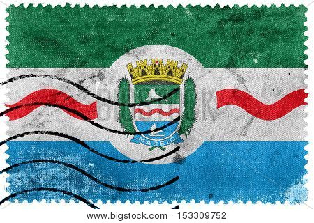 Flag Of Maceio, Alagoas, Brazil, Old Postage Stamp