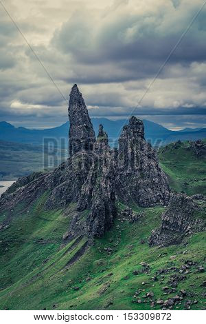 Beautiful View To Old Man Of Storr In Isle Of Skye, Scotland