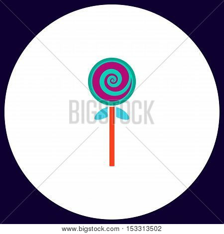 lollipop Simple vector button. Illustration symbol. Color flat icon
