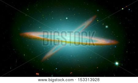 The Sombrero Galaxy, also known as Messier Object 104, M104 or NGC 4594 is an unbarred spiral galaxy in the constellation Virgo. Elements of this image furnished by NASA.