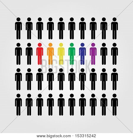 LGBT people vector icon LGBT rainbow flag