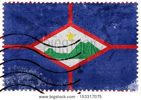Flag Of Sint Eustatius, Netherlands, Old Postage Stamp