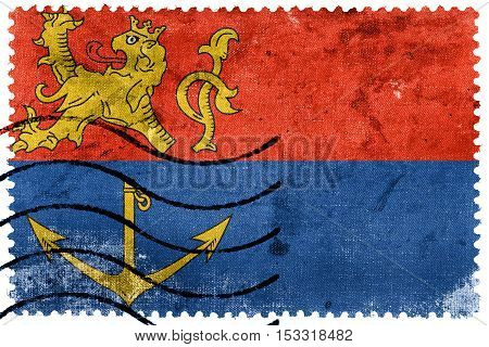 Flag Of Venlo, Netherlands, Old Postage Stamp