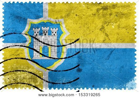Flag Of Zhytomyr, Ukraine, Old Postage Stamp