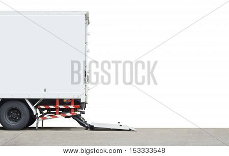 transportation and Delivery concept - Delivery truck isolated on white background and space for text