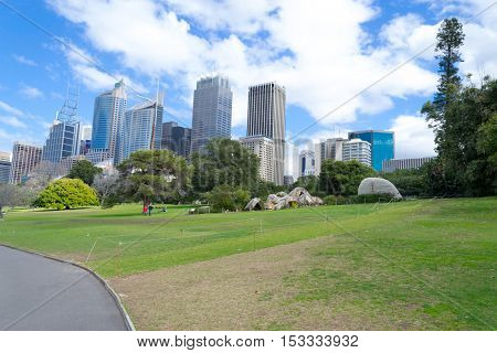 Financial district (CBD) in Sydney from the Royal Botanical Gradens