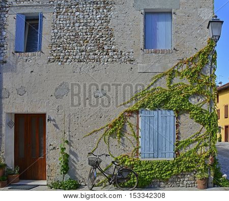 An historic old building in the small Italian town of Valvasone in Friuli Venezia Giulia.