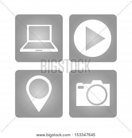 Apps inside frames icon. Social media multimedia communcation and digital marketing theme. Isolated design. Vector illustration