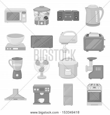 Household appliances set icons in monochrome style. Big collection of household appliances vector symbol stock