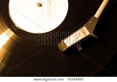 Efeito de jogador, sépia velho vinil