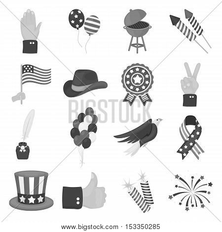 Patriot Day set icons in monochrome style. Big collection of Patriot Day vector symbol stock