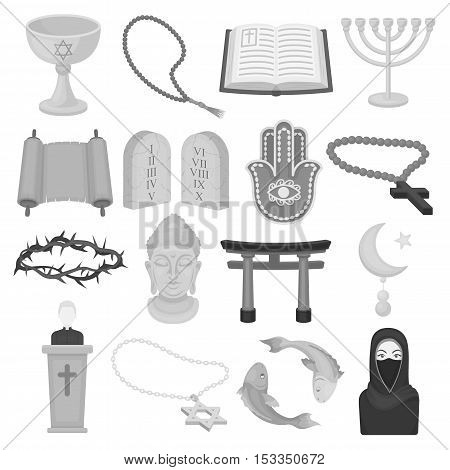 Religion set icons in monochrome style. Big collection of religion vector symbol stock
