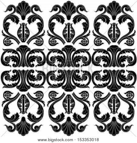 Vintage pattern, baroque pattern, frame pattern, scroll ornament pattern, engraving pattern, border pattern, floral patttern, retro pattern. vector