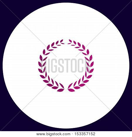 triumph wreath Simple vector button. Illustration symbol. Color flat icon