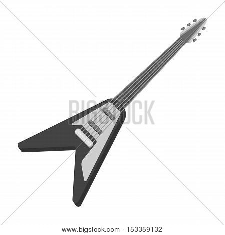 Electric guitar icon in monochrome style isolated on white background. Musical instruments symbol vector illustration