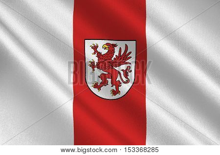 Flag of West Pomeranian Voivodeship or West Pomerania Province in northwestern Poland. 3d illustration