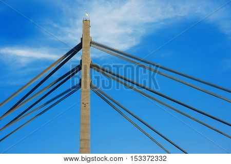 Moscow bridge in sunny day. Kiev. Ukraine