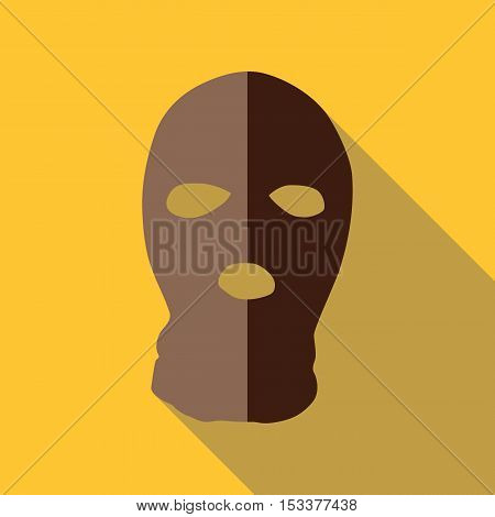 Balaclava icon. Flat illustration of balaclava vector icon for web isolated on yellow background