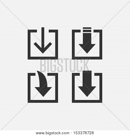 Download simple flat style cloud drive icon set