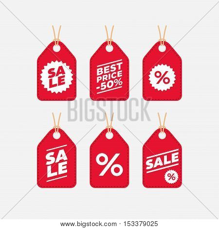 Sale discount label tag vector illustration set