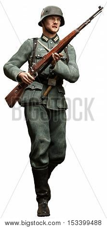 German soldier from the 2nd world war  3D illustration