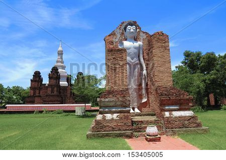Wat Maha That in the old Sukhothai Kingdom  at Muangboran the ancient city,Thailand.