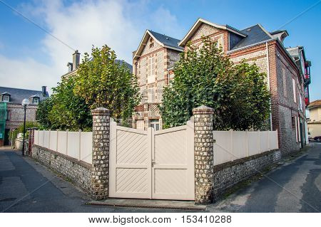 French Traditional House. Etretat, Normandy, France