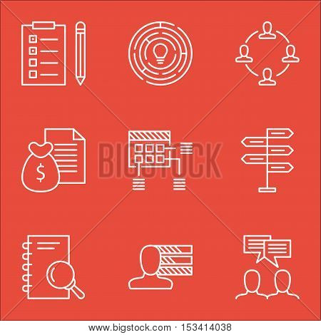 Set Of Project Management Icons On Analysis, Innovation And Opportunity Topics. Editable Vector Illu