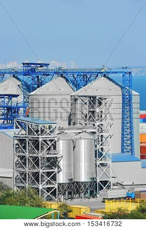 Grain dryer in the port of Odessa Ukraine