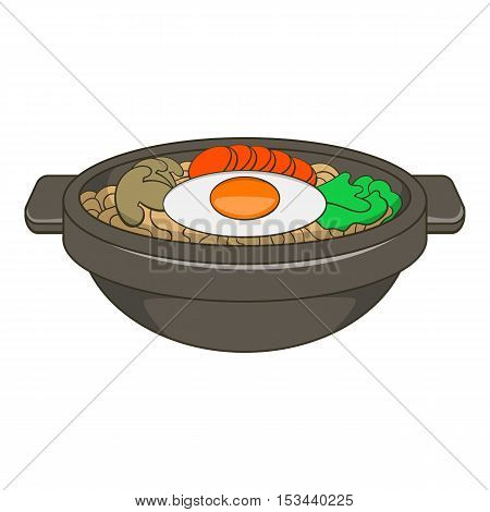 Bibimbap korean dish icon. Cartoon illustration of dish vector icon for web design