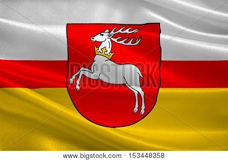 Flag of Lublin Voivodeship or Lublin Province in southeastern Poland. 3d illustration