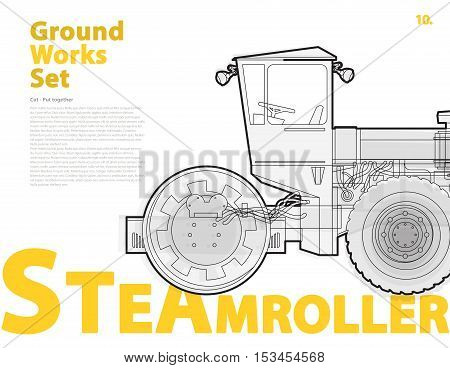 Road Steam Roller Vector &amp; Photo (Free Trial) | Bigstock