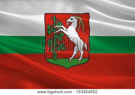 Flag of Lublin city in Lublin Voivodeship in southeastern Poland. 3d illustration
