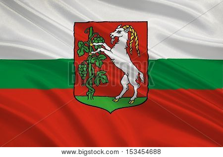 Flag of Lublin city in Lublin Voivodeship in southeastern Poland. 3d illustration