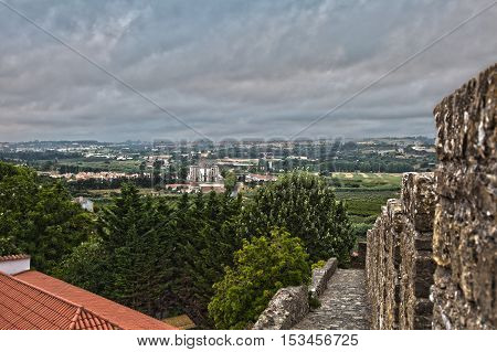 View From Medieval Portuguese City Of Obidos Walls: Nucleo Museolugico Do Santuario Do Senhor Jesus